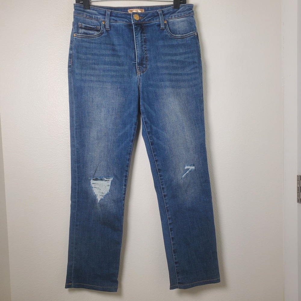 KUT from the Kloth Reese High Rise Fab Ab Ankle Straight Leg Jeans Blue Size 10 - Picture 13 of 13